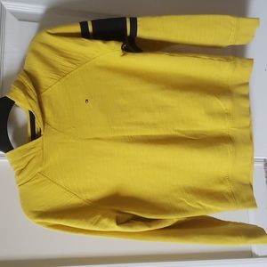 Tommy Hilfiger Yellow Hoodie with Navy blue Stripe Large